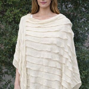 Gramercy Cream Knit Poncho Shawl